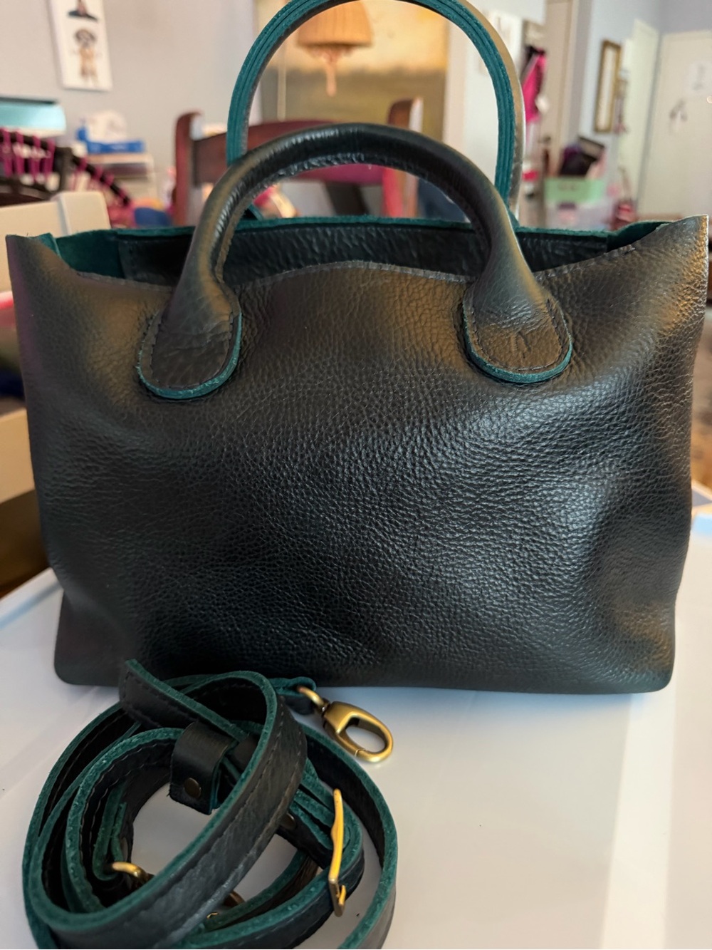 EUC large raindrop - Boreal - zip -Portland Leather Goods